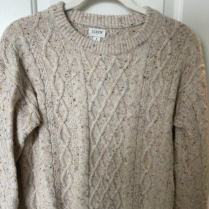 J. Crew Factory Donegal Fisherman Cable Crew Sweater S